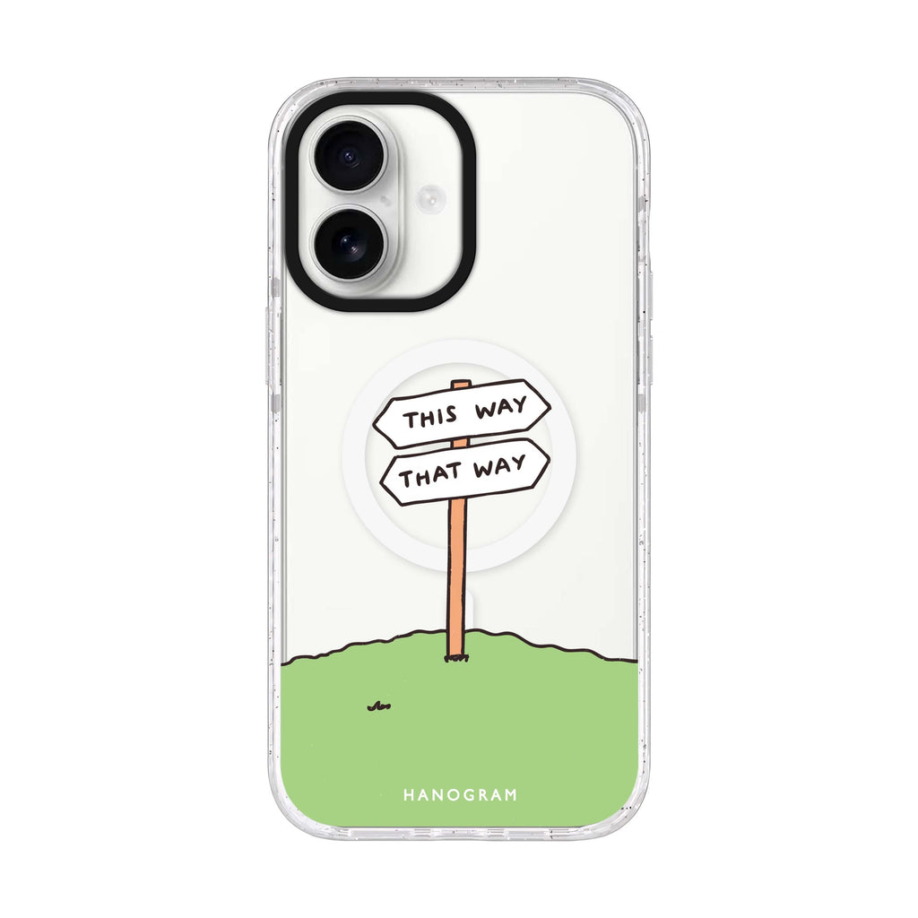 Which Way Now iPhone 17 水晶透明保護殼正面展示