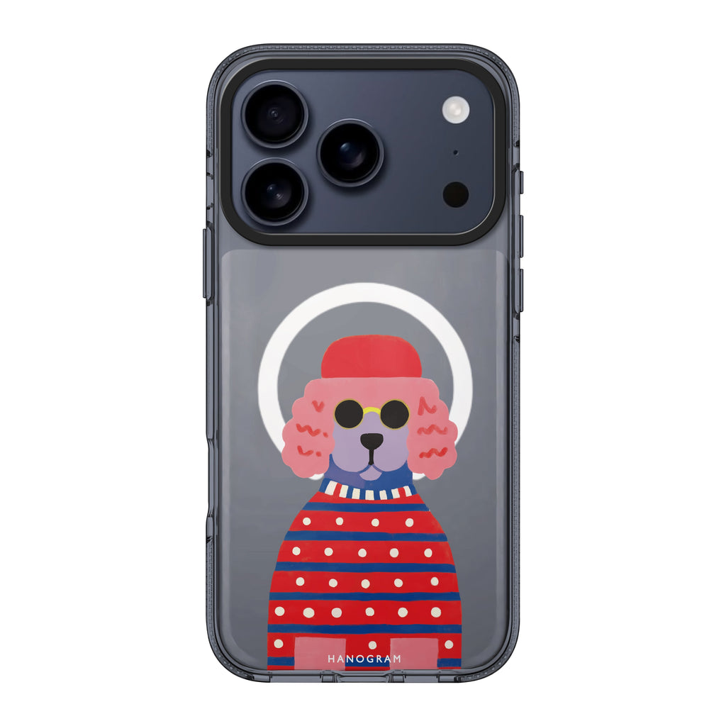 Groovy Poodle iPhone 17 Pro Max MagSafe 水晶透明保護殼 狗狗圖案設計 圖1