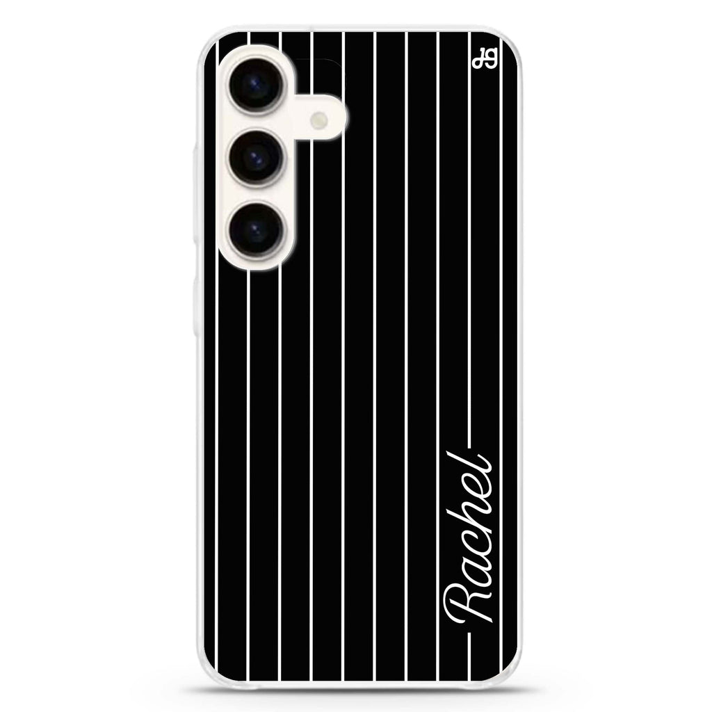 Stripes I Samsung Galaxy S26/S25/S24 可加名字水晶透明保護殼正面展示