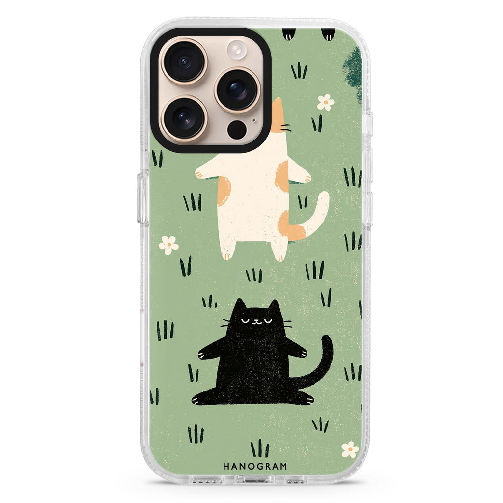 Two Cats Finding Balance Magsafe 兼容水晶透明保護殼