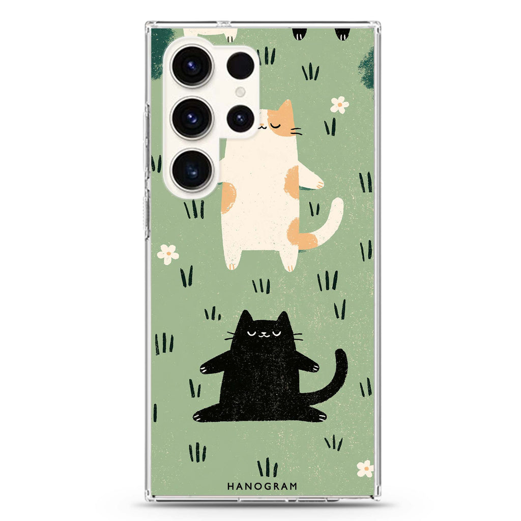 Two Cats Finding Balance Samsung Galaxy 水晶透明保護殼