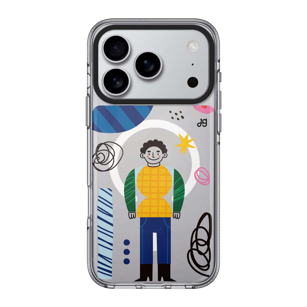 Abstract People 款式 5 iPhone 17 Pro Max MagSafe 水晶透明保護殼 抽象圖案設計 圖1