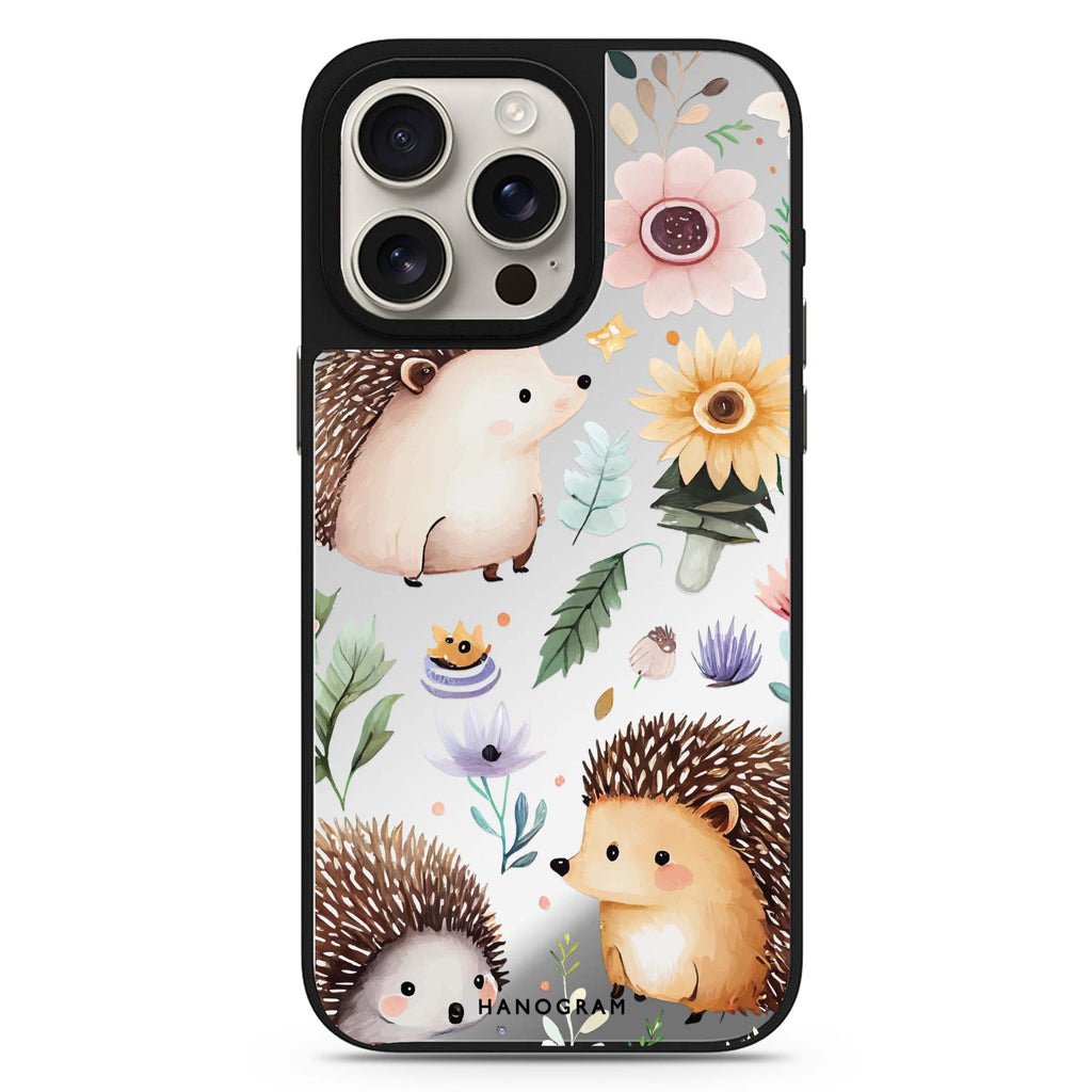 Hedgehog & Floral 鏡面手機殼