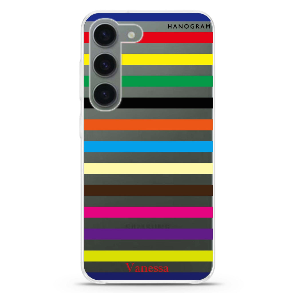 colorful stripe Samsung Galaxy 水晶透明保護殼