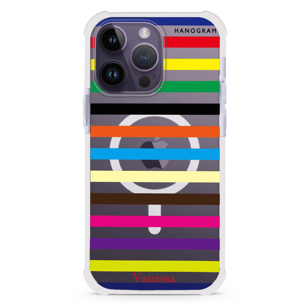colorful stripe iPhone Magsafe 兼容超強防摔保護殼
