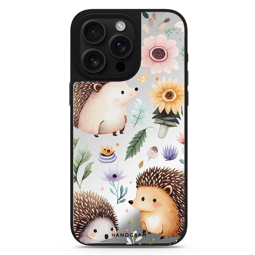 Hedgehog & Floral 鏡面手機殼