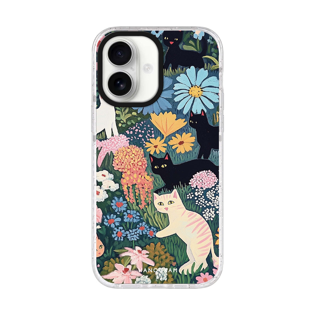Garden Whimsy iPhone 17 水晶透明保護殼正面展示