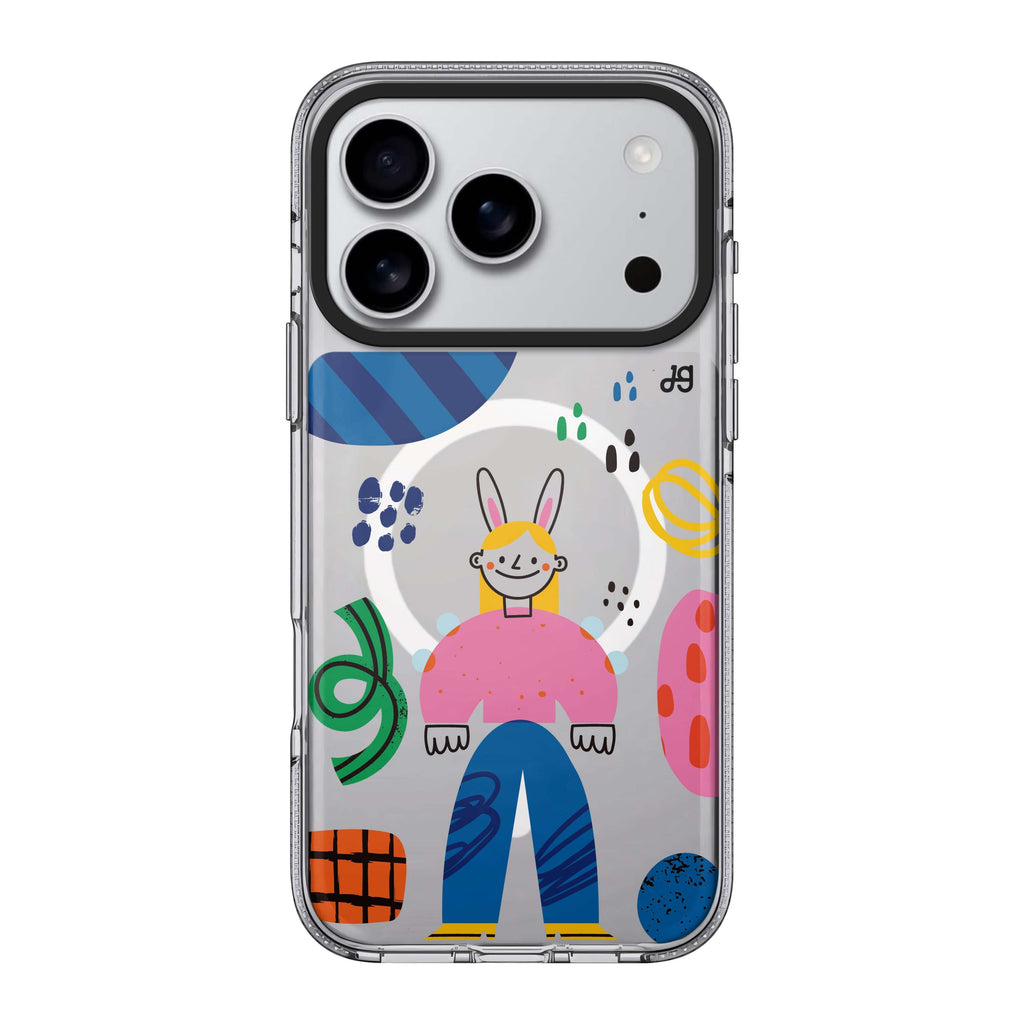 Abstract People 款式 3 iPhone 17 Pro Max MagSafe 水晶透明保護殼 抽象圖案設計 圖1
