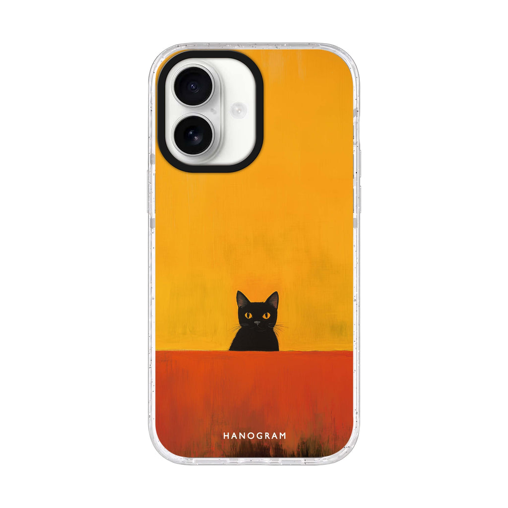 Minimalist Meow iPhone 17 水晶透明保護殼正面展示