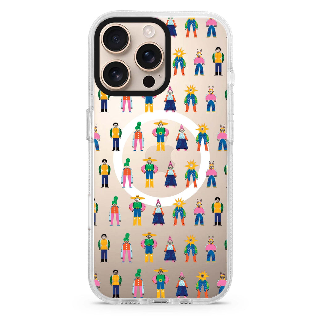 Abstract People Family Magsafe 兼容水晶透明保護殼