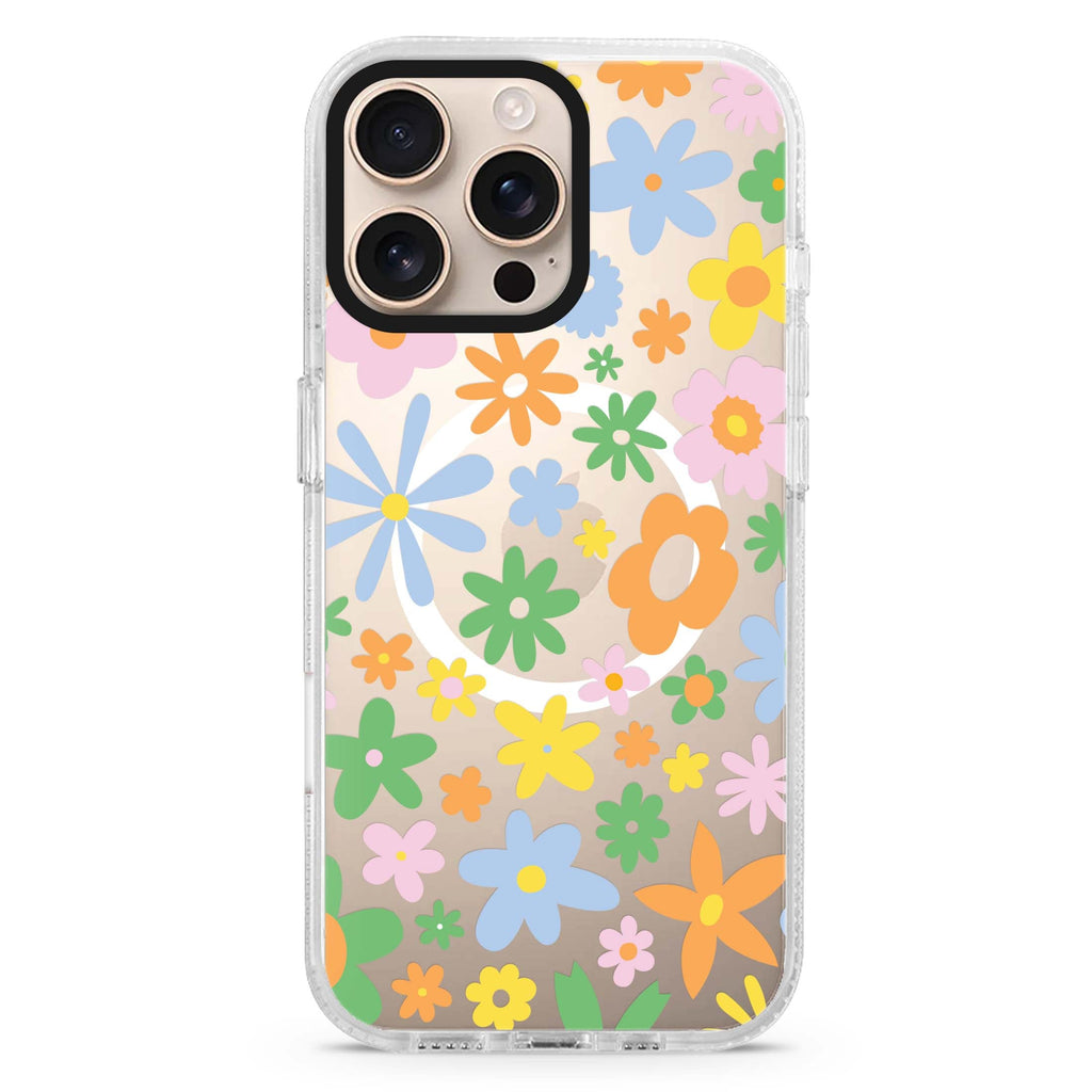 Flowers Magsafe 兼容水晶透明保護殼