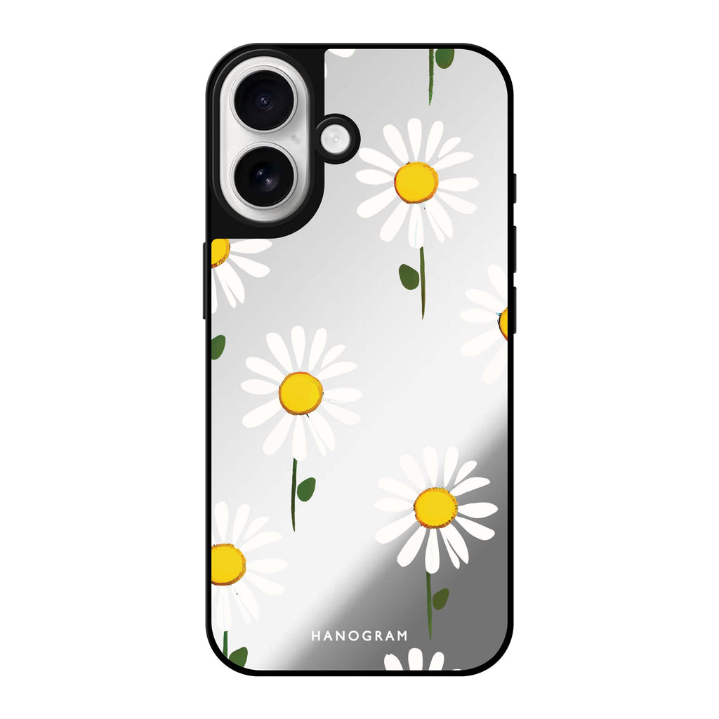 Reflective iPhone 16 Mirror Case –Little Flowers Design