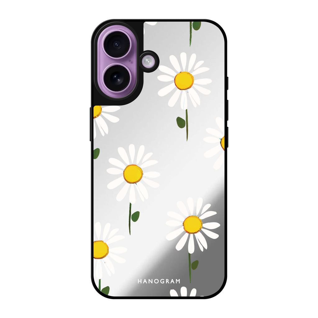 Reflective iPhone 16 Mirror Case –Little Flowers Design