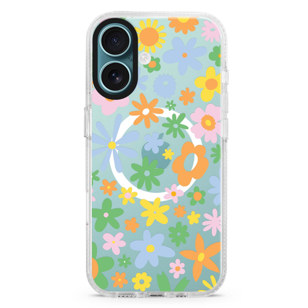 Flowers Magsafe 兼容水晶透明保護殼