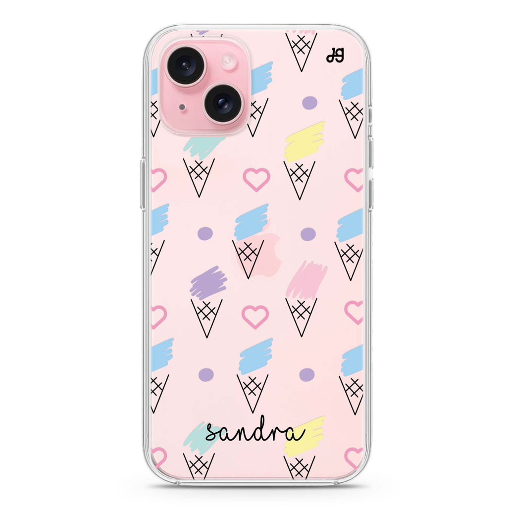 Ice cream Pattern iPhone 15 plus 水晶透明保護殼
