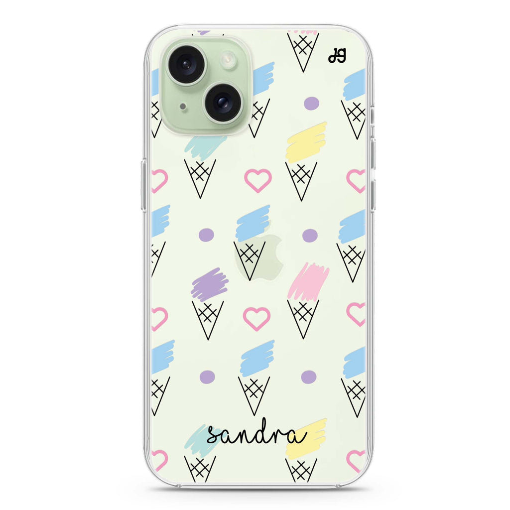Ice cream Pattern iPhone 15 水晶透明保護殼