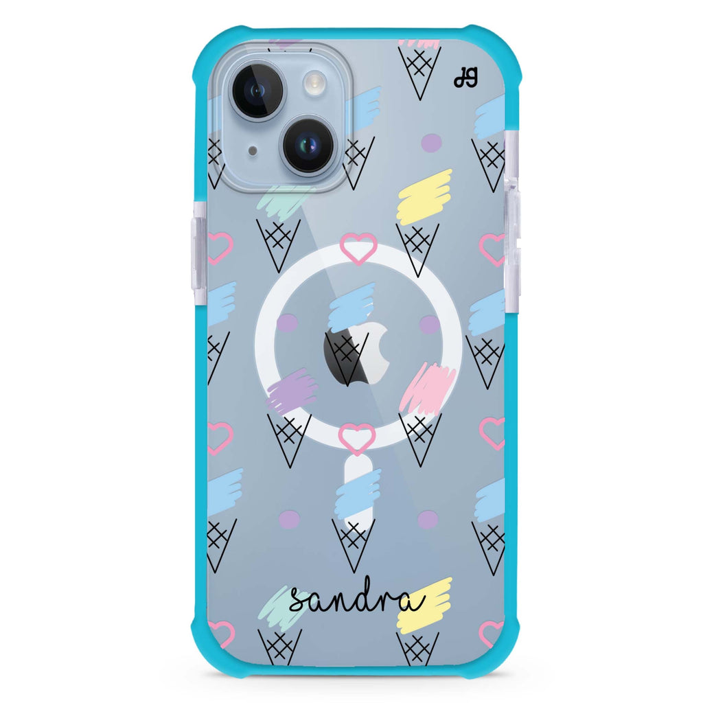 Ice cream Pattern iPhone 15 Plus Magsafe 兼容超強防摔保護殼