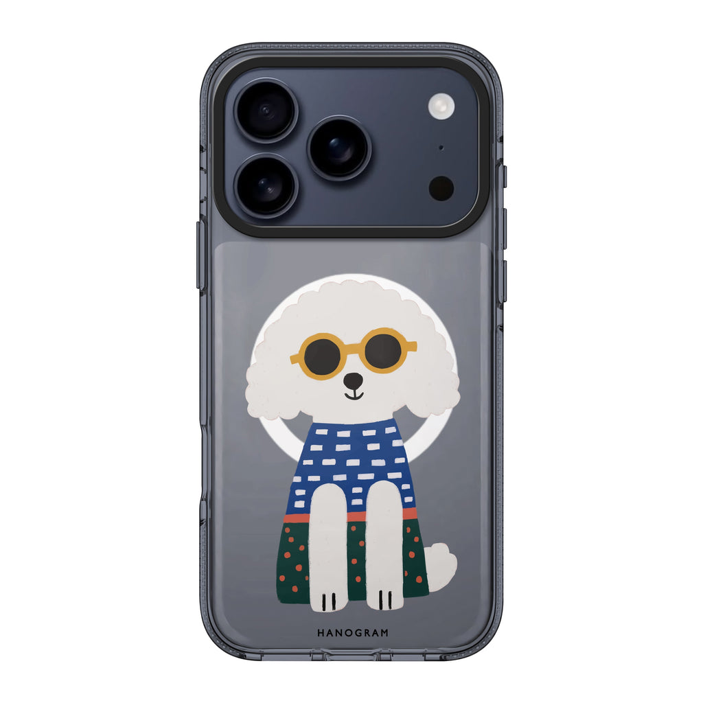 Poodle Peace Vibes iPhone 17 Pro Max MagSafe 水晶透明保護殼 狗狗圖案設計 圖1