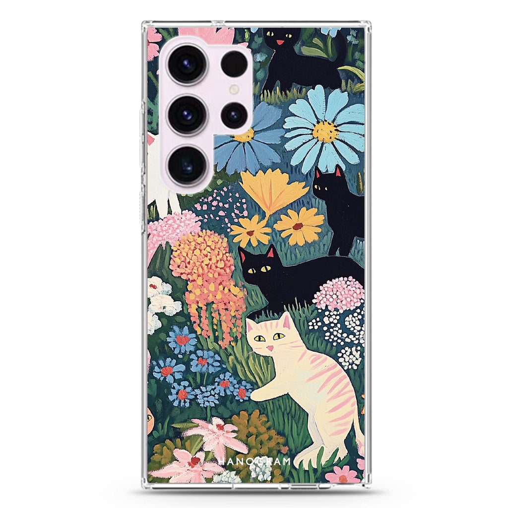 Garden Whimsy Samsung Galaxy Ultra 透明保護殼，適用 S26/S25/S24/S23 Ultra，圖1
