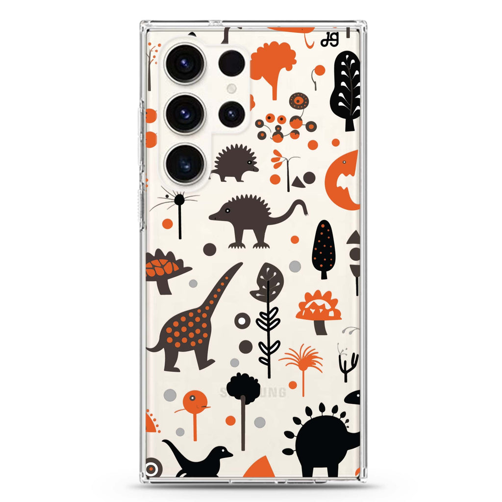 Jurassic Joy Samsung Galaxy Ultra 透明保護殼，適用 S26/S25/S24/S23 Ultra，圖1