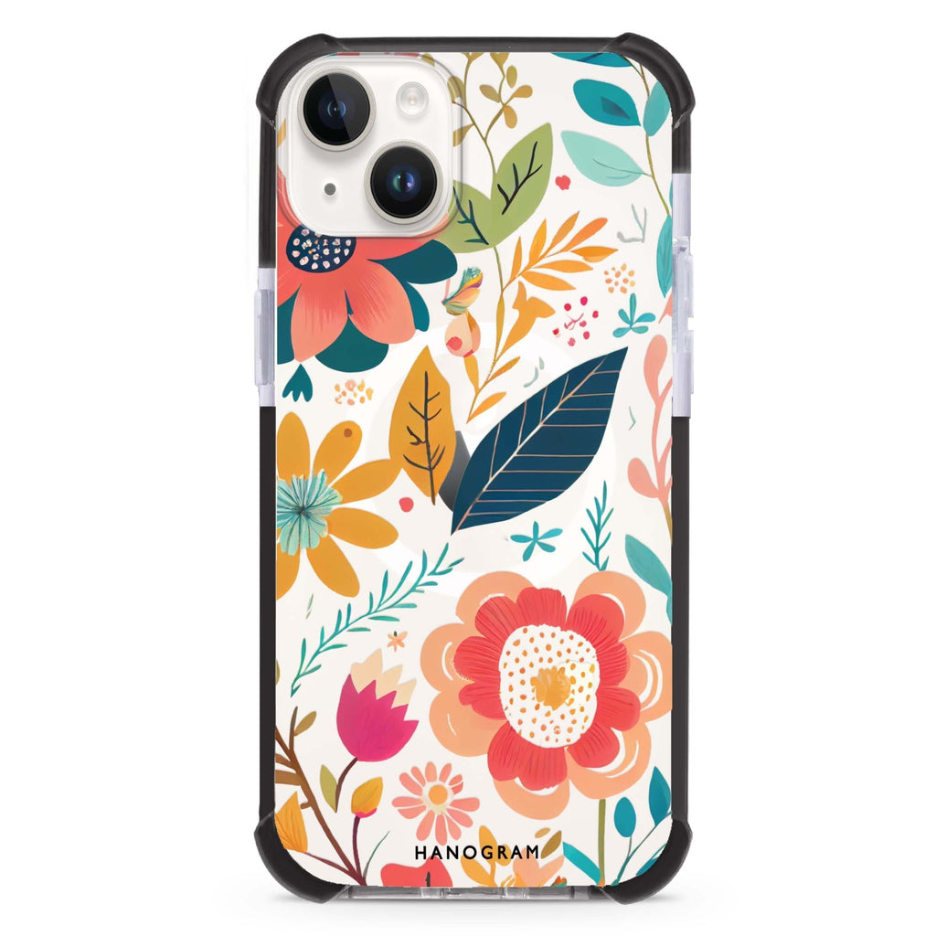 Pretty Florals iPhone 15 Plus Magsafe 兼容超強防摔保護殼