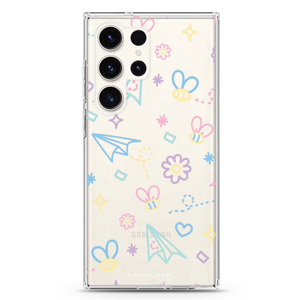 Playful Patterns Samsung Galaxy Ultra 透明保護殼，適用 S26/S25/S24/S23 Ultra，圖1