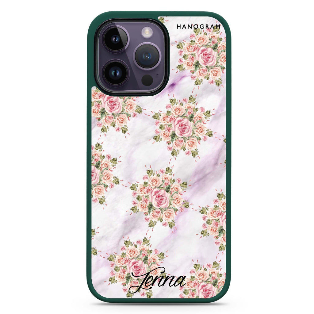Floral & White Marble 防衝擊保護殼