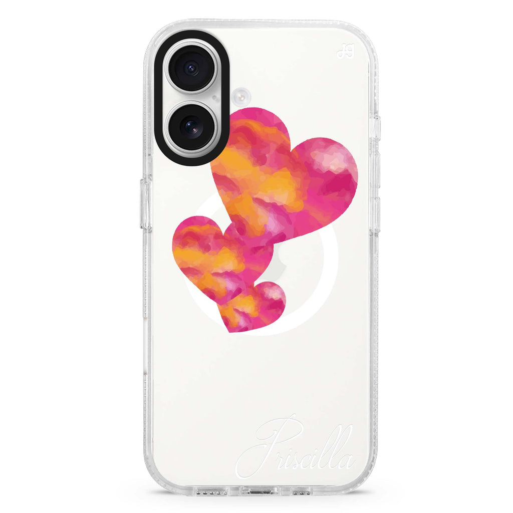 Red Hearts Magsafe 兼容水晶透明保護殼