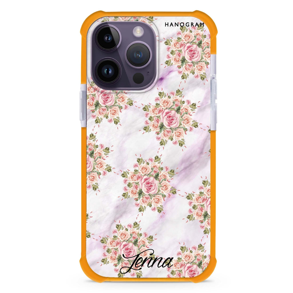 Floral & White Marble 超強防摔保護殼