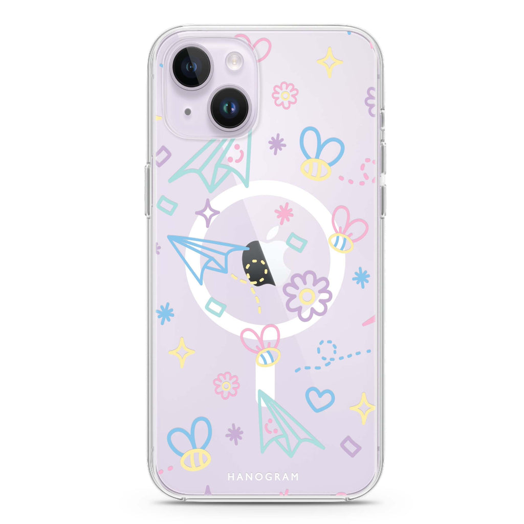 Playful Patterns iPhone 14 Magsafe 兼容水晶透明保護殼