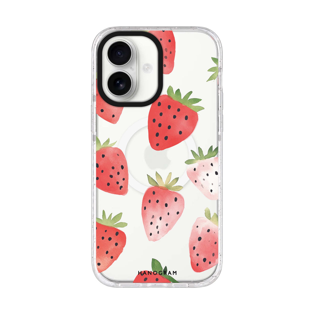 Berry Breeze iPhone 17 水晶透明保護殼正面展示