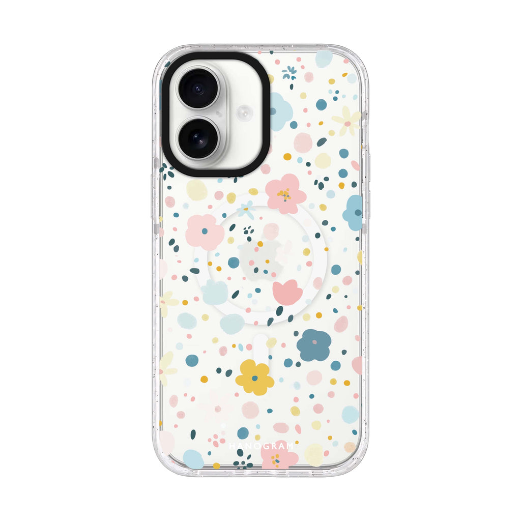 Sugar Bloom iPhone 17 水晶透明保護殼正面展示