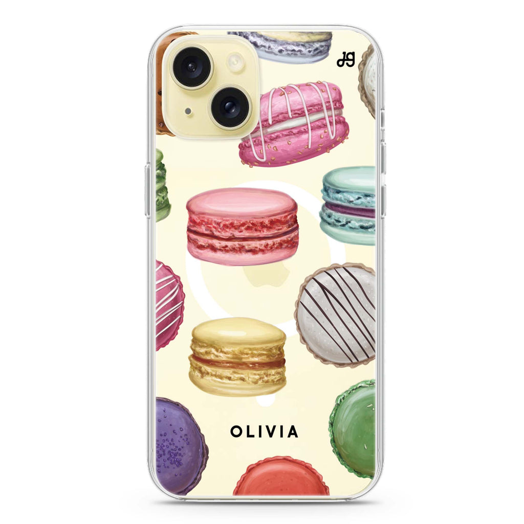 Macarons Land iPhone 15 Magsafe 兼容水晶透明保護殼
