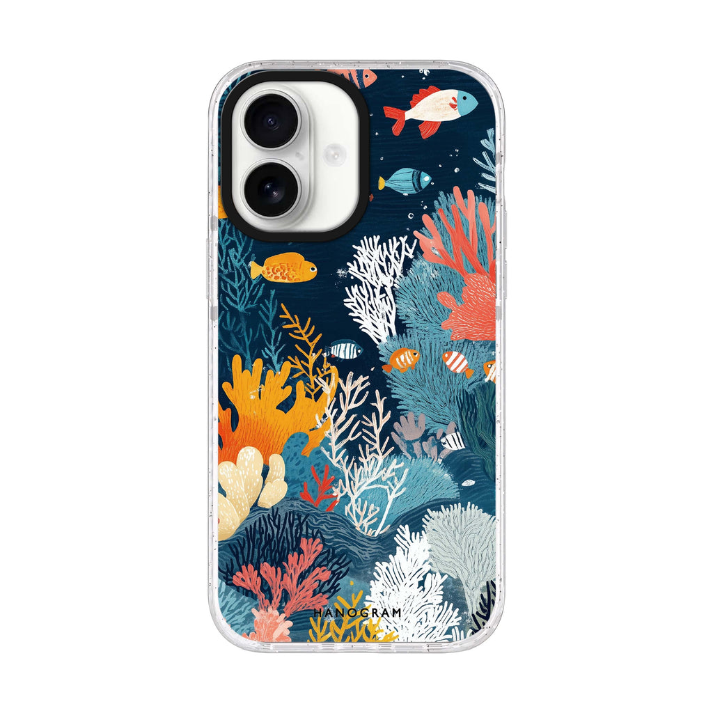 Coral Carvings iPhone 17 水晶透明保護殼正面展示