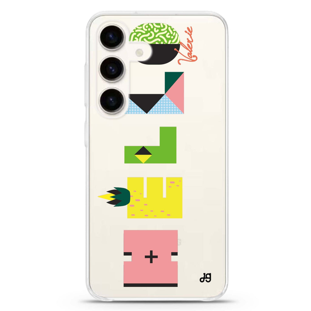 Artistic Foods Samsung Galaxy S26/S25/S24 可加名字水晶透明保護殼正面展示