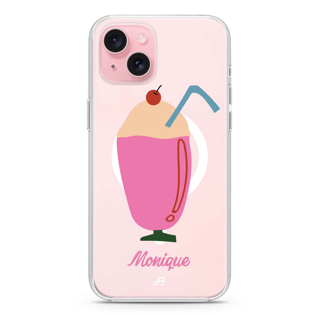 Ice cream Drinks iPhone 15 Plus Magsafe 兼容水晶透明保護殼
