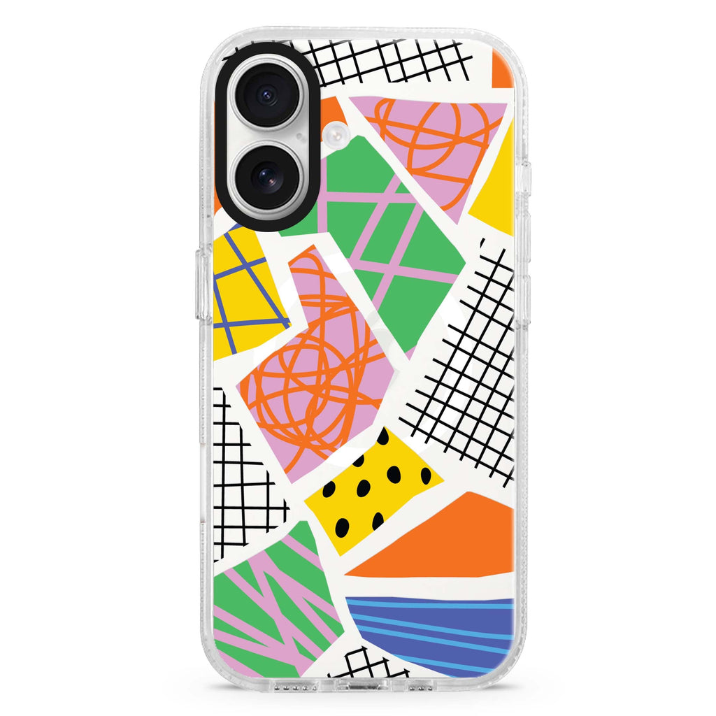 Flowers Pattern Magsafe 兼容水晶透明保護殼