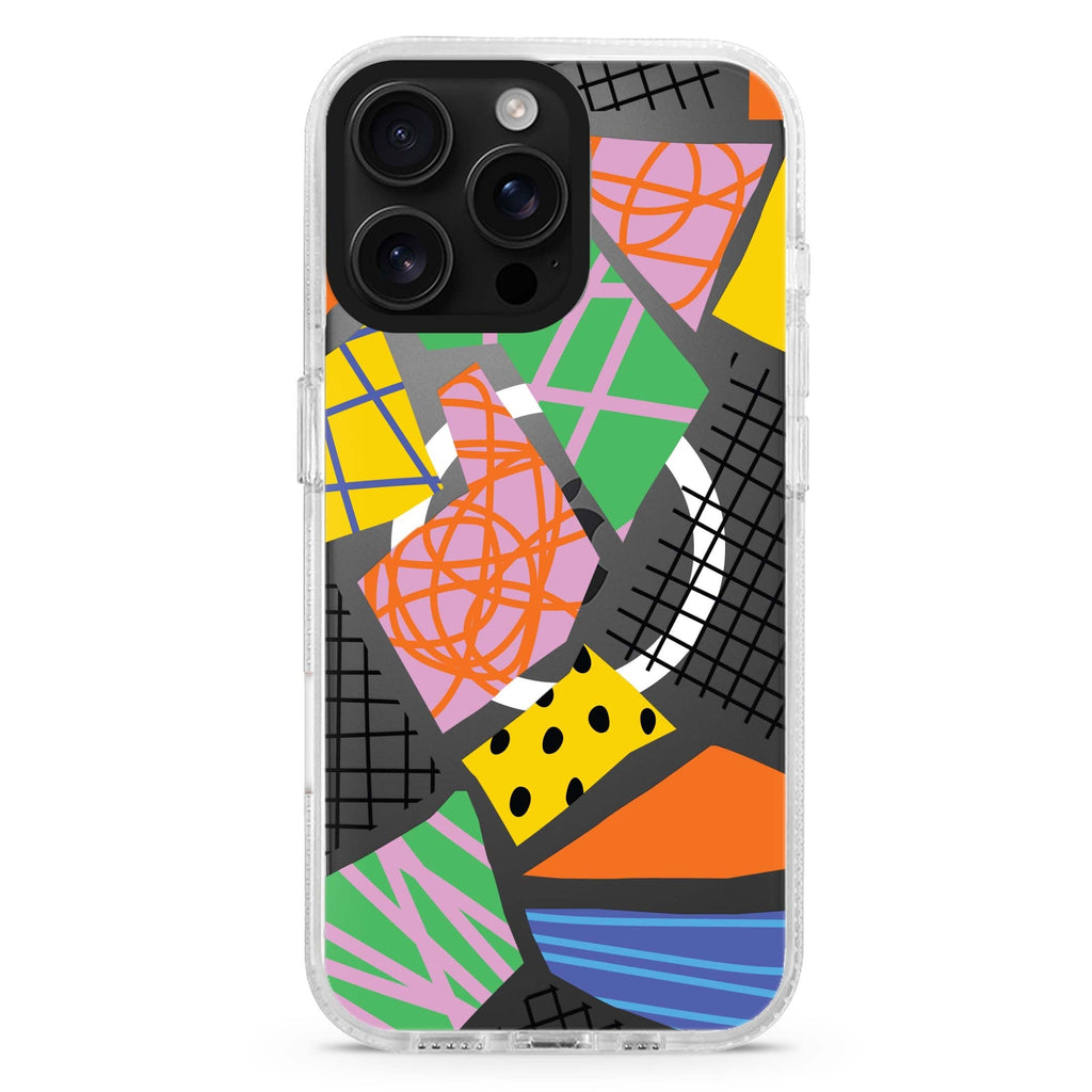 Flowers Pattern Magsafe 兼容水晶透明保護殼