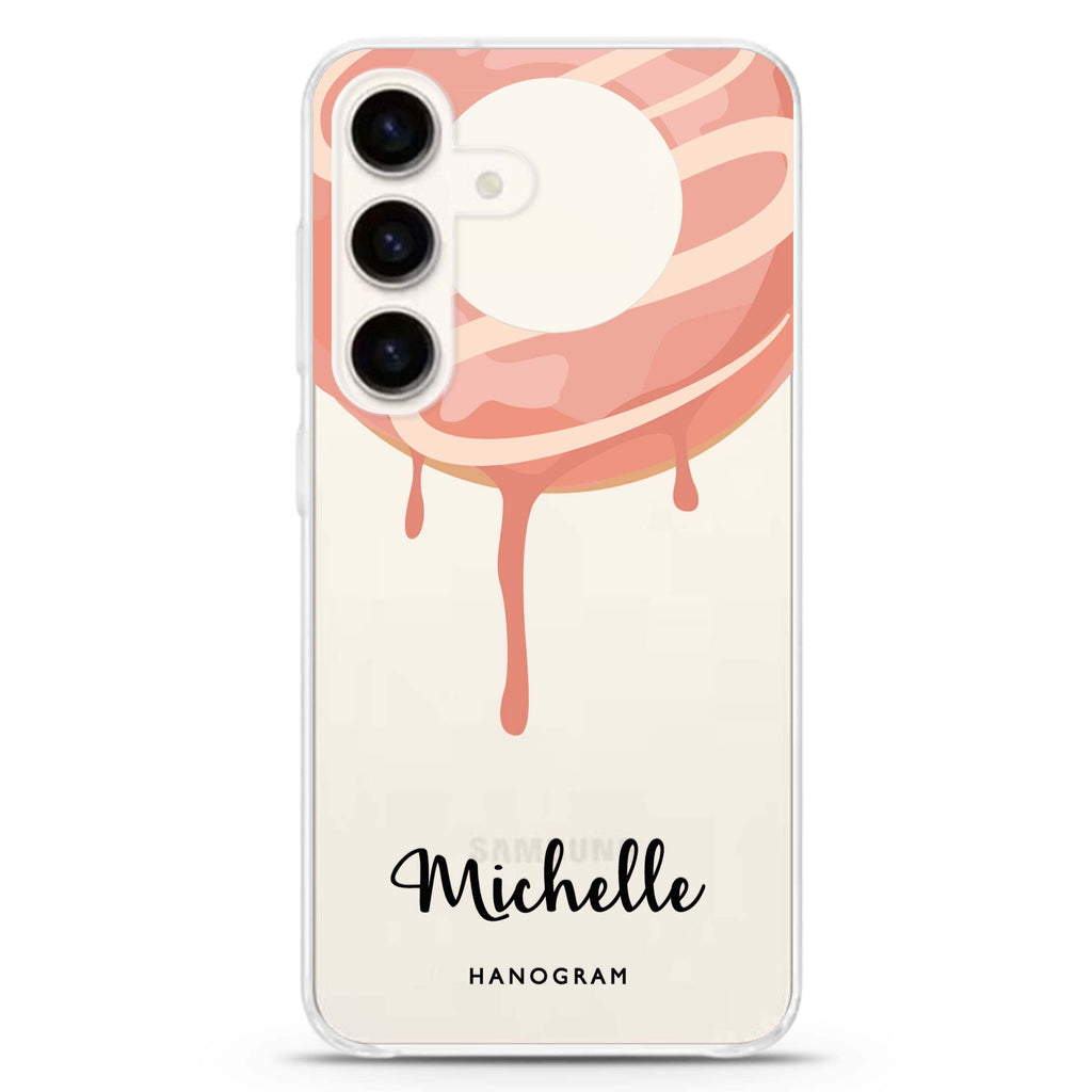 Yummy Donut I Samsung Galaxy S26/S25/S24 可加名字水晶透明保護殼正面展示