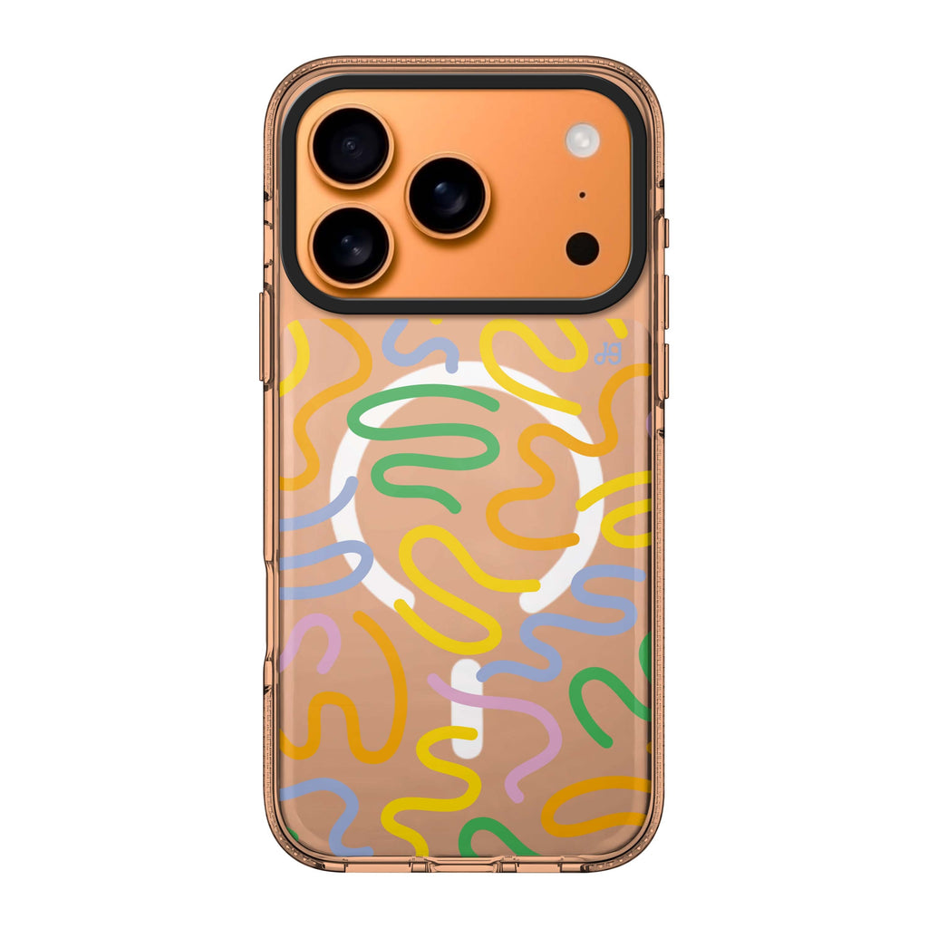 Abstract Doodles 款式 1 iPhone 17 Pro Max MagSafe 水晶透明保護殼 抽象圖案設計 圖1