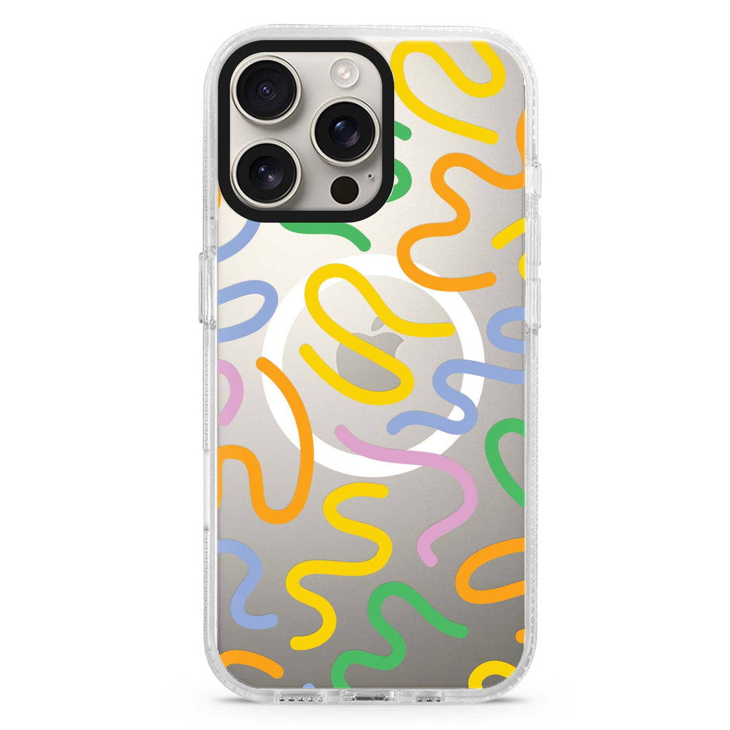 Abstract Doodles Magsafe 兼容水晶透明保護殼