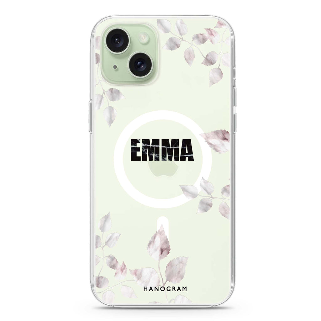 Life Simple Floral iPhone 15 Magsafe 兼容水晶透明保護殼