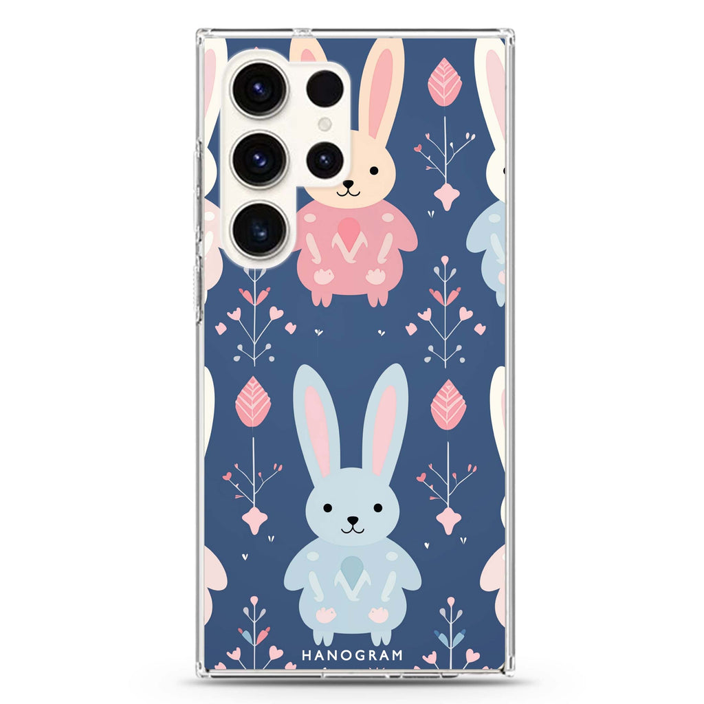 Bunny Bliss Samsung Galaxy Ultra 透明保護殼，適用 S26/S25/S24/S23 Ultra，圖1