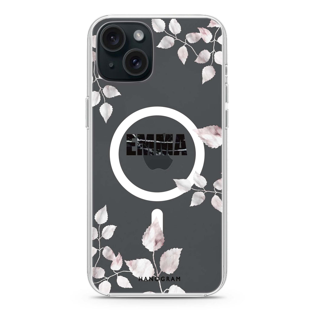 Life Simple Floral iPhone 15 Plus Magsafe 兼容水晶透明保護殼