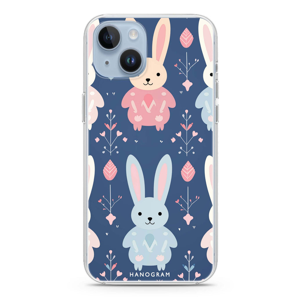 Bunny Bliss iPhone 14 Magsafe 兼容水晶透明保護殼