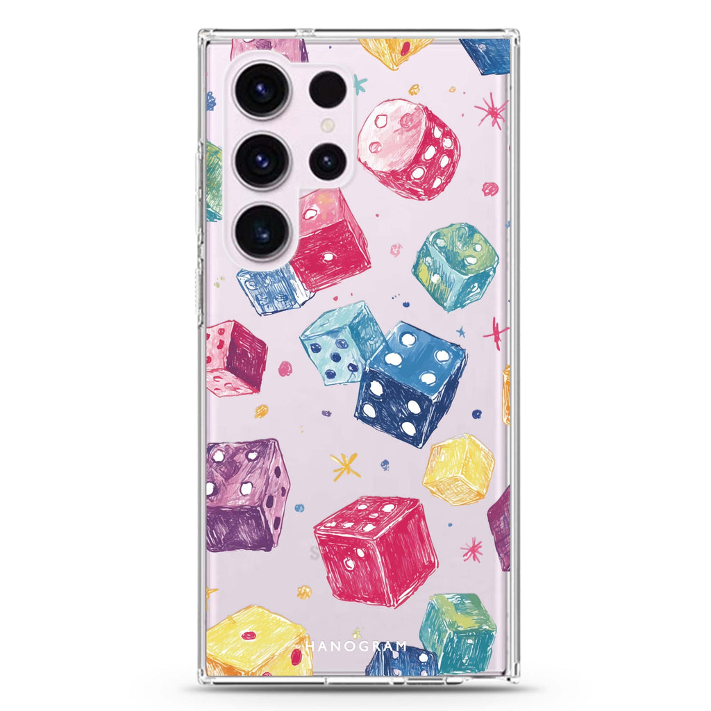 Lucky Scribbles Samsung Galaxy Ultra 透明保護殼，適用 S26/S25/S24/S23 Ultra，圖1