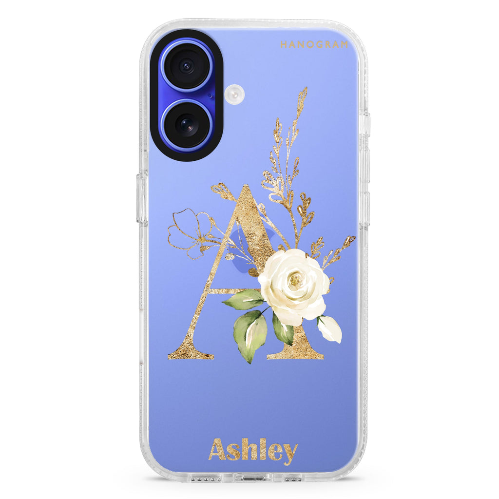 Golden Floral Monogram 水晶透明保護殼