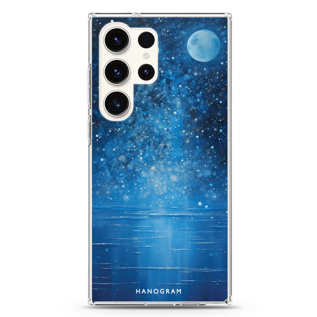 Lunar Azure Samsung Galaxy Ultra 透明保護殼，適用 S26/S25/S24/S23 Ultra，圖1