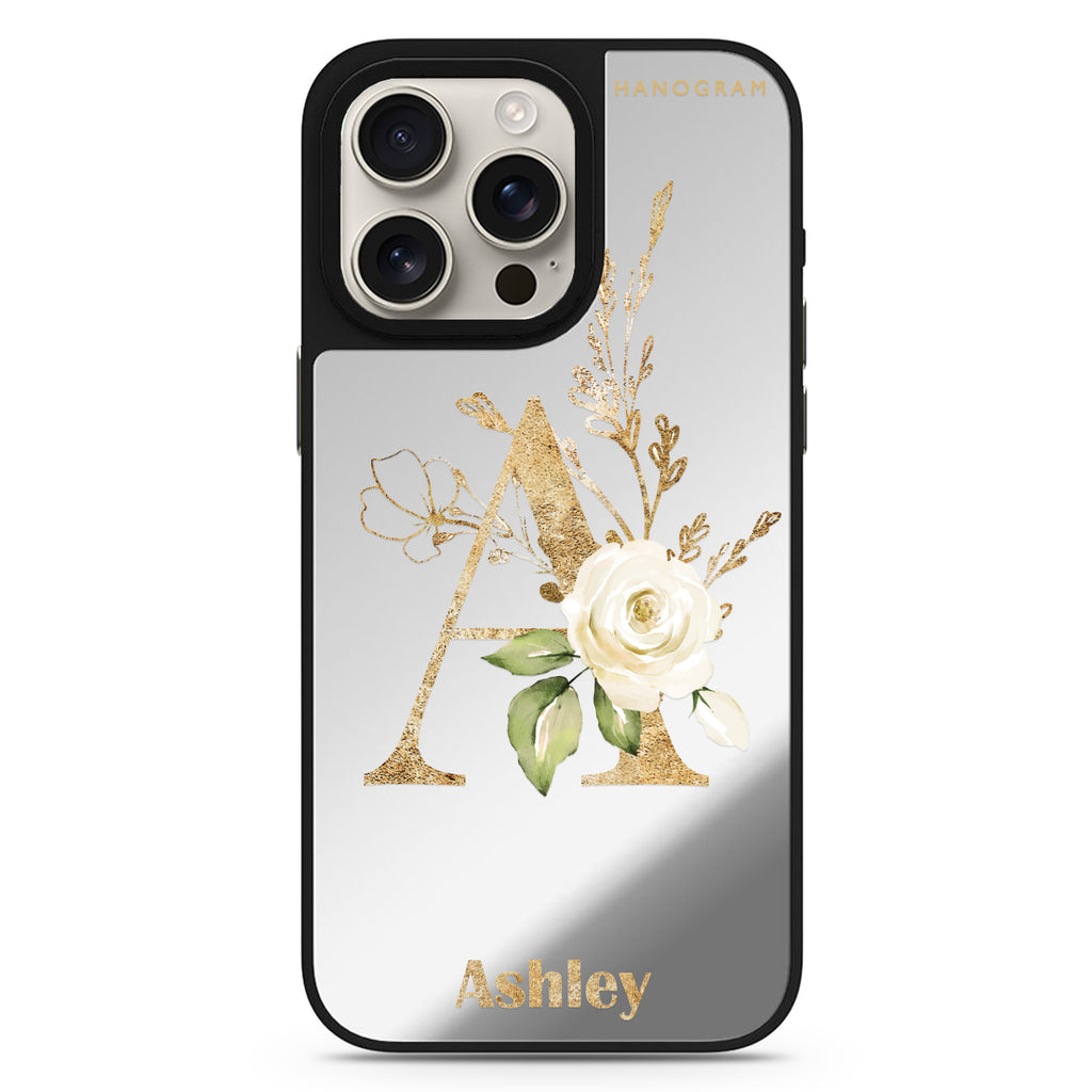 Golden Floral Monogram 鏡面手機殼