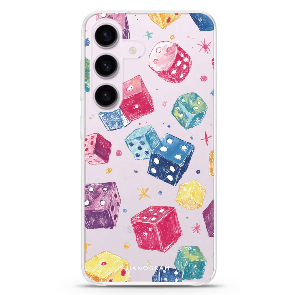 Lucky Scribbles Samsung Galaxy S26/S25/S24 水晶透明保護殼正面展示